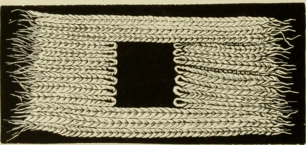 An illustration from The dictionary of needlework : an encyclopaedia of artistic, plain, and fancy needlework dealing fully with the details of all the stitches employed, the method of working, the materials used, the meaning of technical terms, and, where necessary, tracing the origin and history of the various works described, 1882, leaf 64