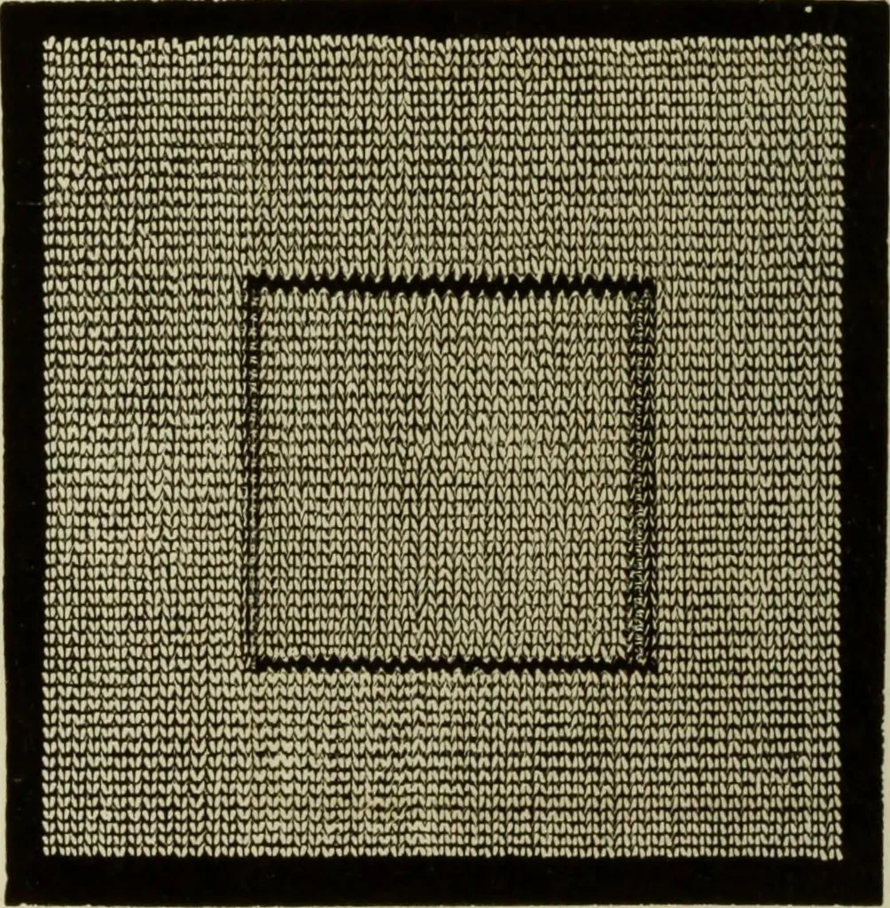 An illustration from The dictionary of needlework : an encyclopaedia of artistic, plain, and fancy needlework dealing fully with the details of all the stitches employed, the method of working, the materials used, the meaning of technical terms, and, where necessary, tracing the origin and history of the various works described, 1882, leaf 64
