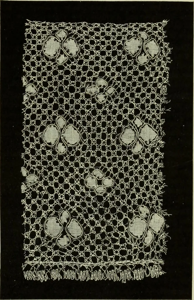 An illustration from The dictionary of needlework : an encyclopaedia of artistic, plain, and fancy needlework dealing fully with the details of all the stitches employed, the method of working, the materials used, the meaning of technical terms, and, where necessary, tracing the origin and history of the various works described, 1882, leaf 73