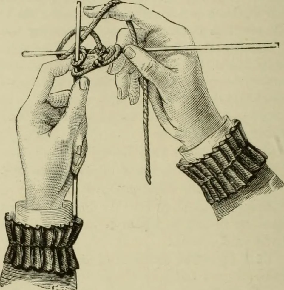 An illustration from The dictionary of needlework : an encyclopaedia of artistic, plain, and fancy needlework dealing fully with the details of all the stitches employed, the method of working, the materials used, the meaning of technical terms, and, where necessary, tracing the origin and history of the various works described, 1882, leaf 110