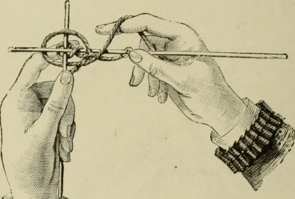 An illustration from The dictionary of needlework : an encyclopaedia of artistic, plain, and fancy needlework dealing fully with the details of all the stitches employed, the method of working, the materials used, the meaning of technical terms, and, where necessary, tracing the origin and history of the various works described, 1882, leaf 110