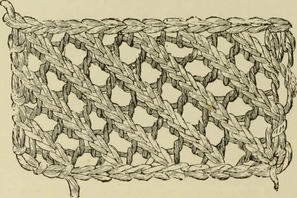 An illustration from The dictionary of needlework : an encyclopaedia of artistic, plain, and fancy needlework dealing fully with the details of all the stitches employed, the method of working, the materials used, the meaning of technical terms, and, where necessary, tracing the origin and history of the various works described, 1882, leaf 116