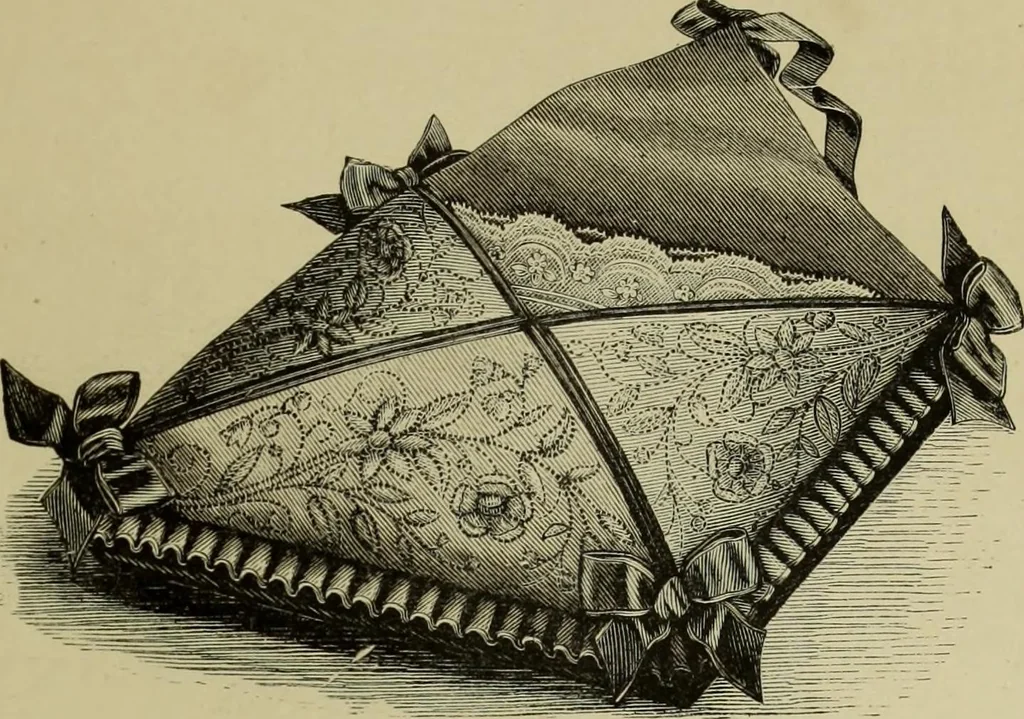 An illustration from The dictionary of needlework : an encyclopaedia of artistic, plain, and fancy needlework dealing fully with the details of all the stitches employed, the method of working, the materials used, the meaning of technical terms, and, where necessary, tracing the origin and history of the various works described, 1882, leaf 119