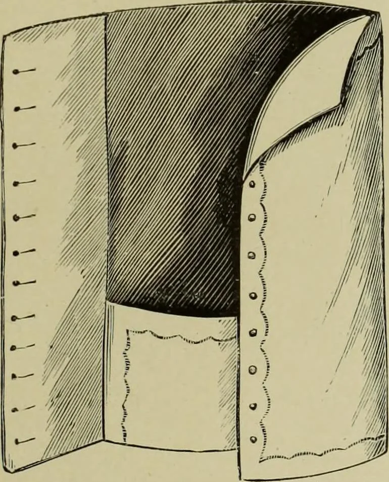 An illustration from The dictionary of needlework : an encyclopaedia of artistic, plain, and fancy needlework dealing fully with the details of all the stitches employed, the method of working, the materials used, the meaning of technical terms, and, where necessary, tracing the origin and history of the various works described, 1882, leaf 119