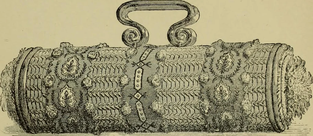 An illustration from The dictionary of needlework : an encyclopaedia of artistic, plain, and fancy needlework dealing fully with the details of all the stitches employed, the method of working, the materials used, the meaning of technical terms, and, where necessary, tracing the origin and history of the various works described, 1882, leaf 123