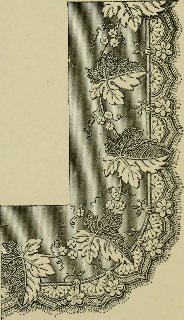 An illustration from The dictionary of needlework : an encyclopaedia of artistic, plain, and fancy needlework dealing fully with the details of all the stitches employed, the method of working, the materials used, the meaning of technical terms, and, where necessary, tracing the origin and history of the various works described, 1882, leaf 125