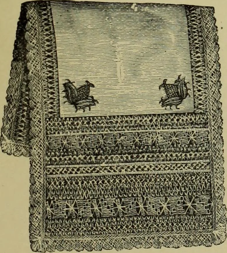 An illustration from The dictionary of needlework : an encyclopaedia of artistic, plain, and fancy needlework dealing fully with the details of all the stitches employed, the method of working, the materials used, the meaning of technical terms, and, where necessary, tracing the origin and history of the various works described, 1882, leaf 131