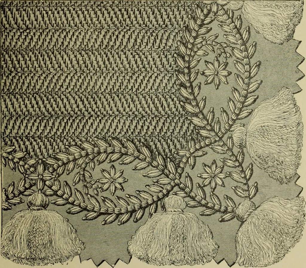 An illustration from The dictionary of needlework : an encyclopaedia of artistic, plain, and fancy needlework dealing fully with the details of all the stitches employed, the method of working, the materials used, the meaning of technical terms, and, where necessary, tracing the origin and history of the various works described, 1882, leaf 133