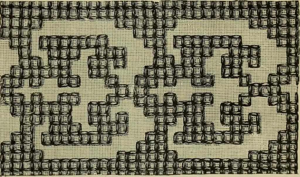 An illustration from The dictionary of needlework : an encyclopaedia of artistic, plain, and fancy needlework dealing fully with the details of all the stitches employed, the method of working, the materials used, the meaning of technical terms, and, where necessary, tracing the origin and history of the various works described, 1882, leaf 137