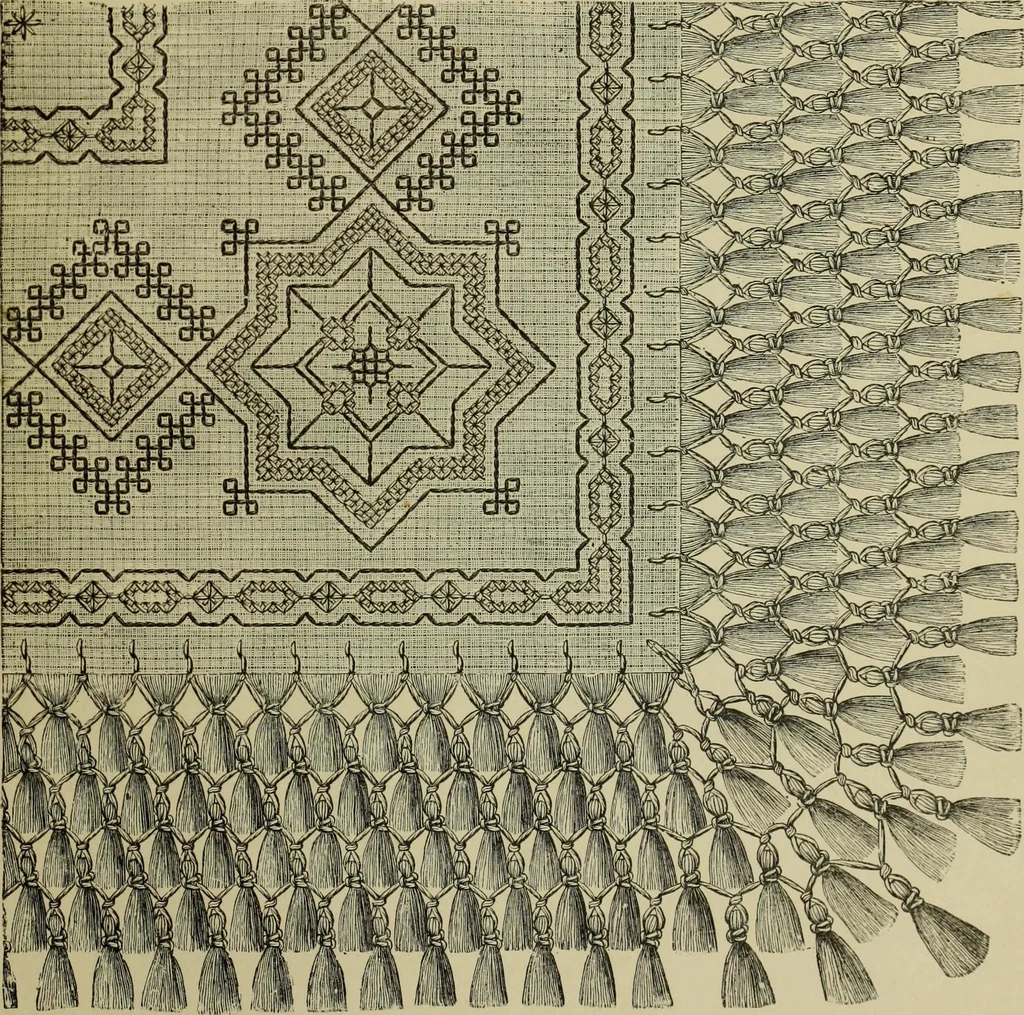 An illustration from The dictionary of needlework : an encyclopaedia of artistic, plain, and fancy needlework dealing fully with the details of all the stitches employed, the method of working, the materials used, the meaning of technical terms, and, where necessary, tracing the origin and history of the various works described, 1882, leaf 149