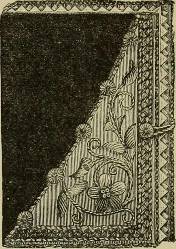 An illustration from The dictionary of needlework : an encyclopaedia of artistic, plain, and fancy needlework dealing fully with the details of all the stitches employed, the method of working, the materials used, the meaning of technical terms, and, where necessary, tracing the origin and history of the various works described, 1882, leaf 155