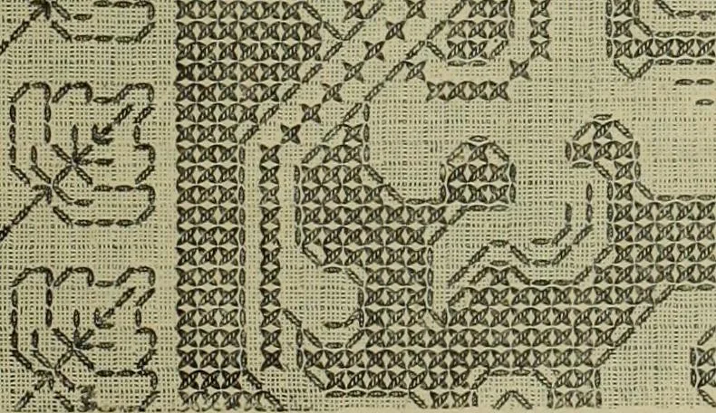 An illustration from The dictionary of needlework : an encyclopaedia of artistic, plain, and fancy needlework dealing fully with the details of all the stitches employed, the method of working, the materials used, the meaning of technical terms, and, where necessary, tracing the origin and history of the various works described, 1882, leaf 161