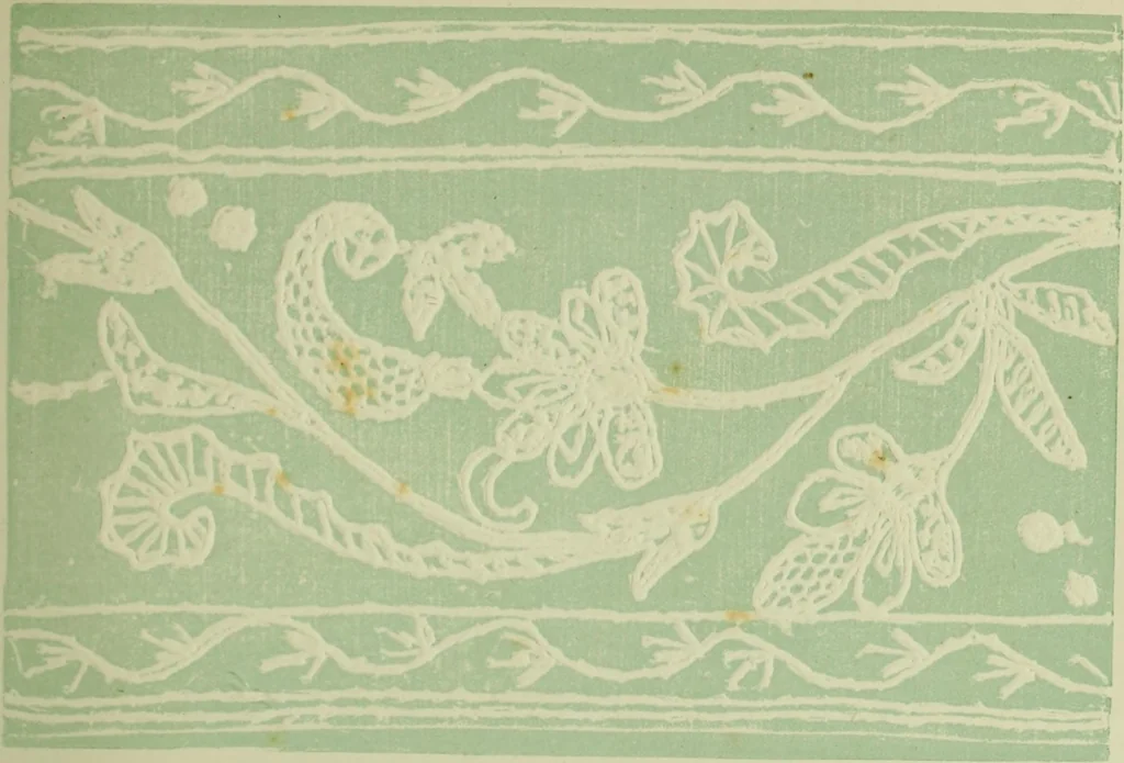 An illustration from The dictionary of needlework : an encyclopaedia of artistic, plain, and fancy needlework dealing fully with the details of all the stitches employed, the method of working, the materials used, the meaning of technical terms, and, where necessary, tracing the origin and history of the various works described, 1882, leaf 25