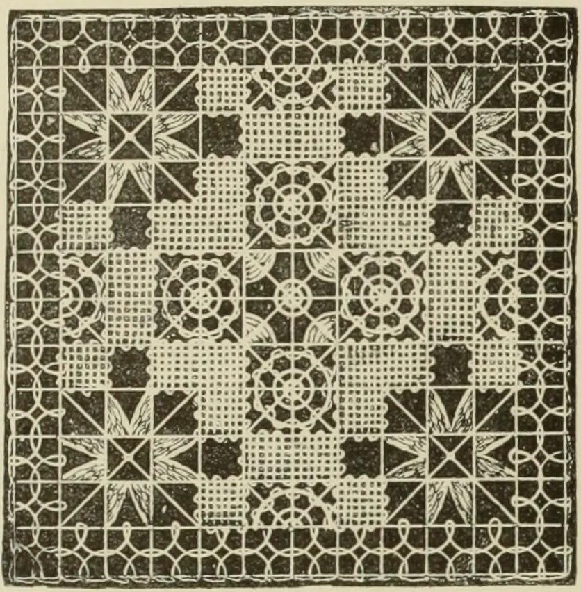 An illustration from The dictionary of needlework : an encyclopaedia of artistic, plain, and fancy needlework dealing fully with the details of all the stitches employed, the method of working, the materials used, the meaning of technical terms, and, where necessary, tracing the origin and history of the various works described, 1882, leaf 58