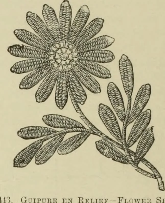An illustration from The dictionary of needlework : an encyclopaedia of artistic, plain, and fancy needlework dealing fully with the details of all the stitches employed, the method of working, the materials used, the meaning of technical terms, and, where necessary, tracing the origin and history of the various works described, 1882, leaf 58