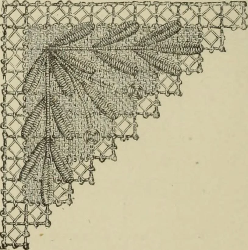 An illustration from The dictionary of needlework : an encyclopaedia of artistic, plain, and fancy needlework dealing fully with the details of all the stitches employed, the method of working, the materials used, the meaning of technical terms, and, where necessary, tracing the origin and history of the various works described, 1882, leaf 58