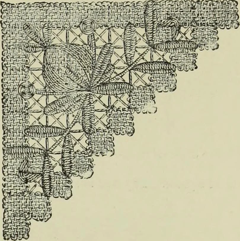 An illustration from The dictionary of needlework : an encyclopaedia of artistic, plain, and fancy needlework dealing fully with the details of all the stitches employed, the method of working, the materials used, the meaning of technical terms, and, where necessary, tracing the origin and history of the various works described, 1882, leaf 59