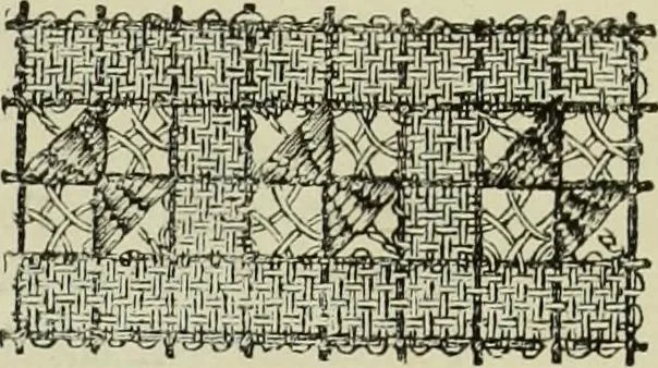 An illustration from The dictionary of needlework : an encyclopaedia of artistic, plain, and fancy needlework dealing fully with the details of all the stitches employed, the method of working, the materials used, the meaning of technical terms, and, where necessary, tracing the origin and history of the various works described, 1882, leaf 65