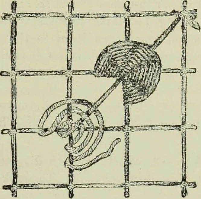 An illustration from The dictionary of needlework : an encyclopaedia of artistic, plain, and fancy needlework dealing fully with the details of all the stitches employed, the method of working, the materials used, the meaning of technical terms, and, where necessary, tracing the origin and history of the various works described, 1882, leaf 65