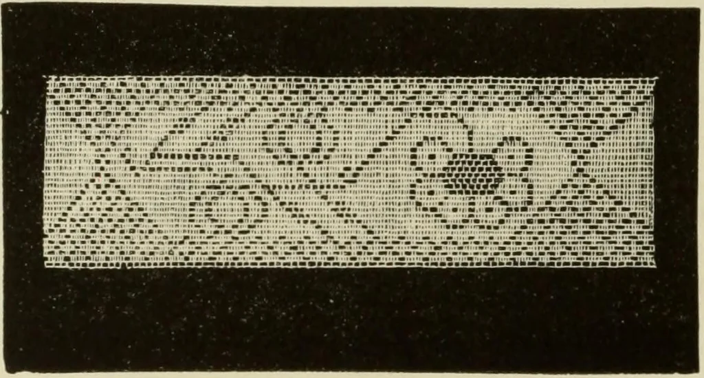 An illustration from The dictionary of needlework : an encyclopaedia of artistic, plain, and fancy needlework dealing fully with the details of all the stitches employed, the method of working, the materials used, the meaning of technical terms, and, where necessary, tracing the origin and history of the various works described, 1882, leaf 78