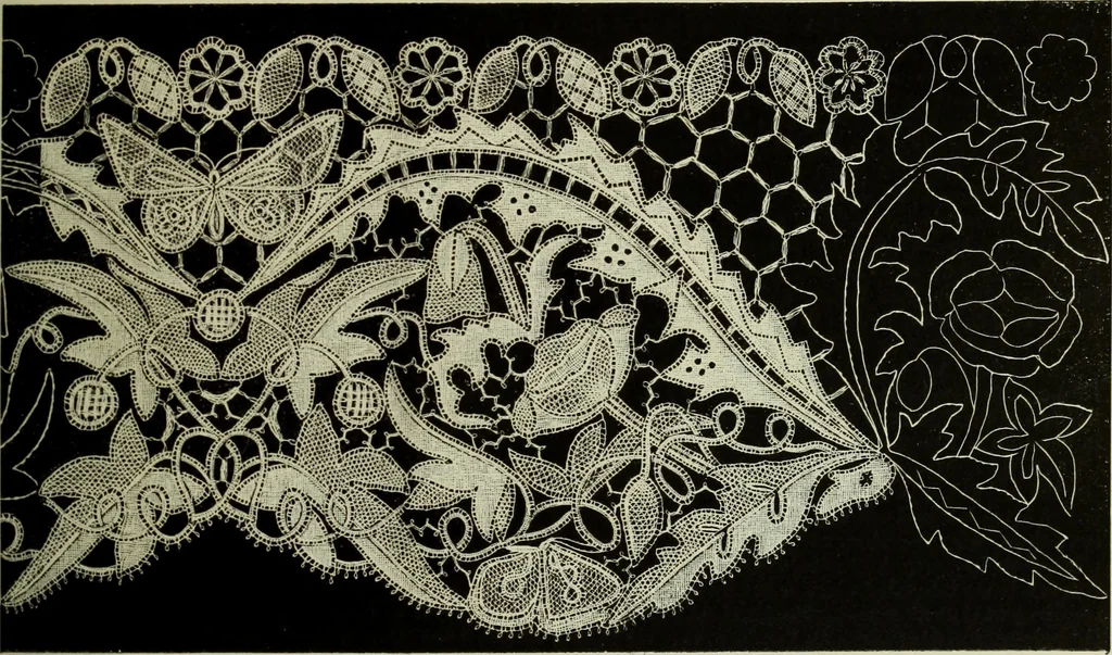 An illustration from The dictionary of needlework : an encyclopaedia of artistic, plain, and fancy needlework dealing fully with the details of all the stitches employed, the method of working, the materials used, the meaning of technical terms, and, where necessary, tracing the origin and history of the various works described, 1882, leaf 85