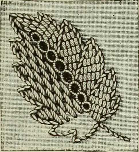 An illustration from The dictionary of needlework : an encyclopaedia of artistic, plain, and fancy needlework dealing fully with the details of all the stitches employed, the method of working, the materials used, the meaning of technical terms, and, where necessary, tracing the origin and history of the various works described, 1882, leaf 9