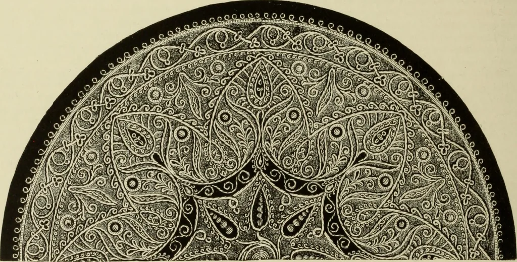 An illustration from The dictionary of needlework : an encyclopaedia of artistic, plain, and fancy needlework dealing fully with the details of all the stitches employed, the method of working, the materials used, the meaning of technical terms, and, where necessary, tracing the origin and history of the various works described, 1882, leaf 94