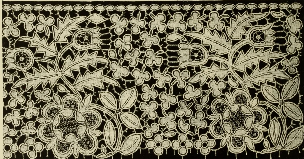 An illustration from The dictionary of needlework : an encyclopaedia of artistic, plain, and fancy needlework dealing fully with the details of all the stitches employed, the method of working, the materials used, the meaning of technical terms, and, where necessary, tracing the origin and history of the various works described, 1882, leaf 98