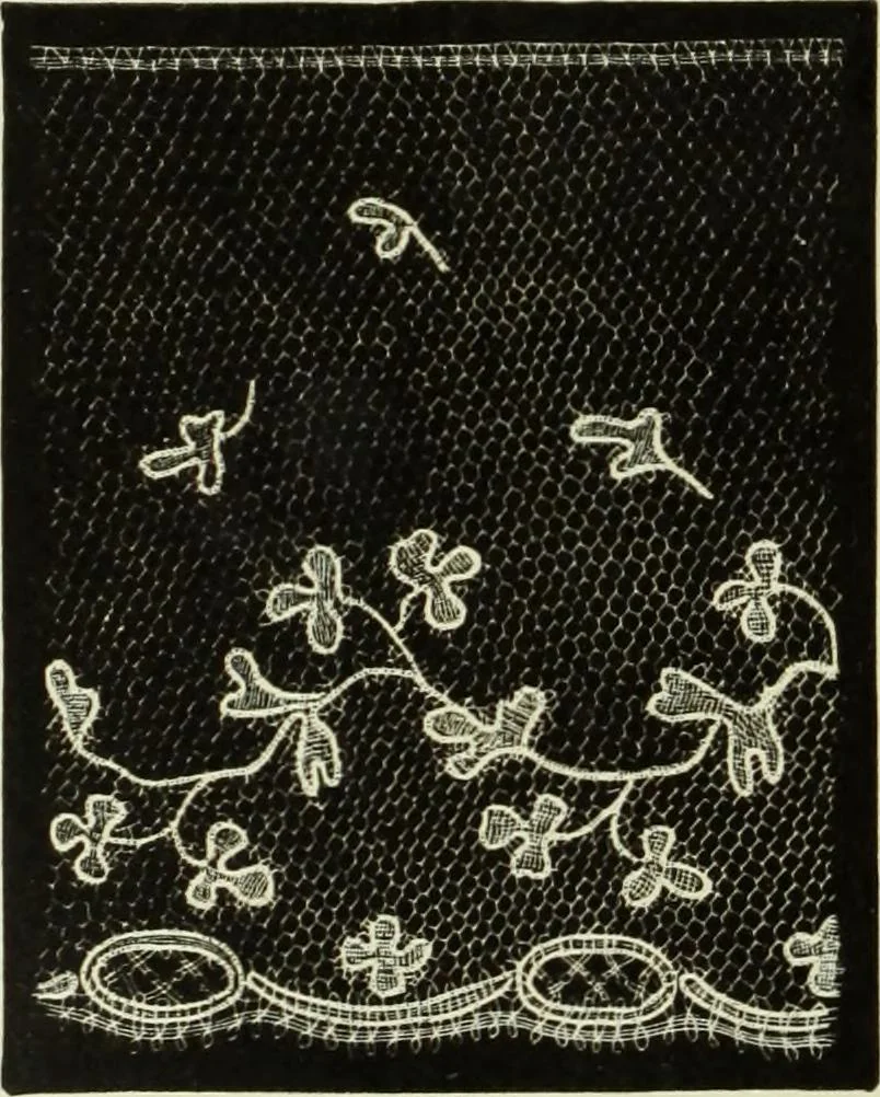 An illustration from The dictionary of needlework : an encyclopaedia of artistic, plain, and fancy needlework dealing fully with the details of all the stitches employed, the method of working, the materials used, the meaning of technical terms, and, where necessary, tracing the origin and history of the various works described, 1882, leaf 101