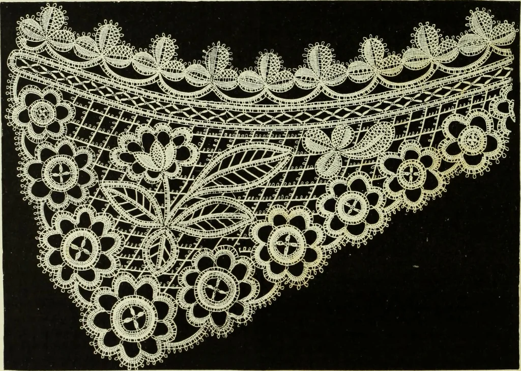 An illustration from The dictionary of needlework : an encyclopaedia of artistic, plain, and fancy needlework dealing fully with the details of all the stitches employed, the method of working, the materials used, the meaning of technical terms, and, where necessary, tracing the origin and history of the various works described, 1882, leaf 103