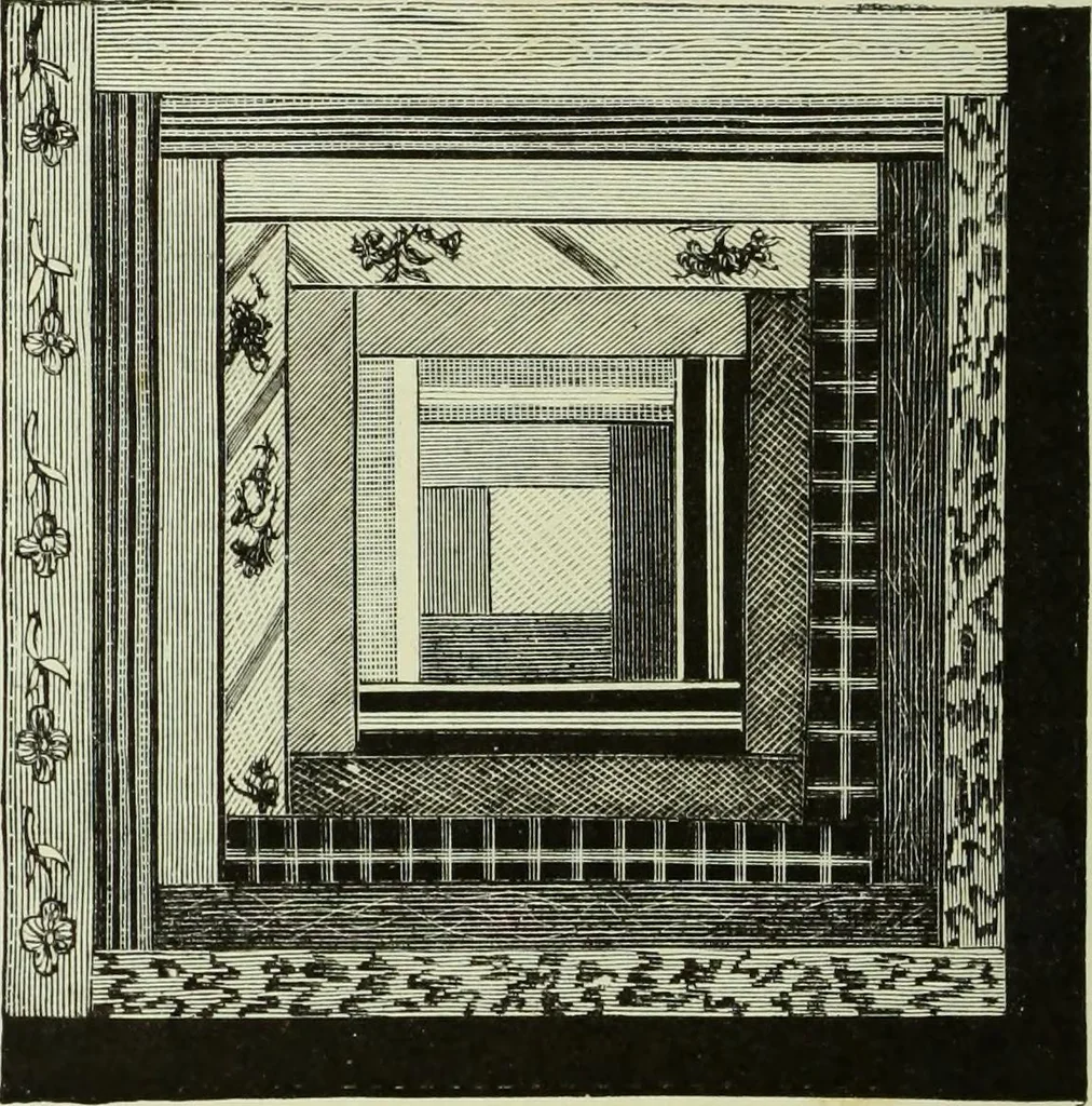 An illustration from The dictionary of needlework : an encyclopaedia of artistic, plain, and fancy needlework dealing fully with the details of all the stitches employed, the method of working, the materials used, the meaning of technical terms, and, where necessary, tracing the origin and history of the various works described, 1882, leaf 111