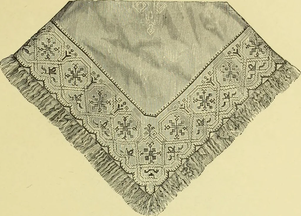 An illustration from The dictionary of needlework : an encyclopaedia of artistic, plain, and fancy needlework dealing fully with the details of all the stitches employed, the method of working, the materials used, the meaning of technical terms, and, where necessary, tracing the origin and history of the various works described, 1882, leaf 118