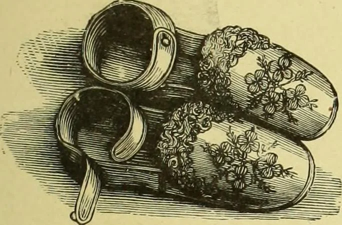 An illustration from The dictionary of needlework : an encyclopaedia of artistic, plain, and fancy needlework dealing fully with the details of all the stitches employed, the method of working, the materials used, the meaning of technical terms, and, where necessary, tracing the origin and history of the various works described, 1882, leaf 128