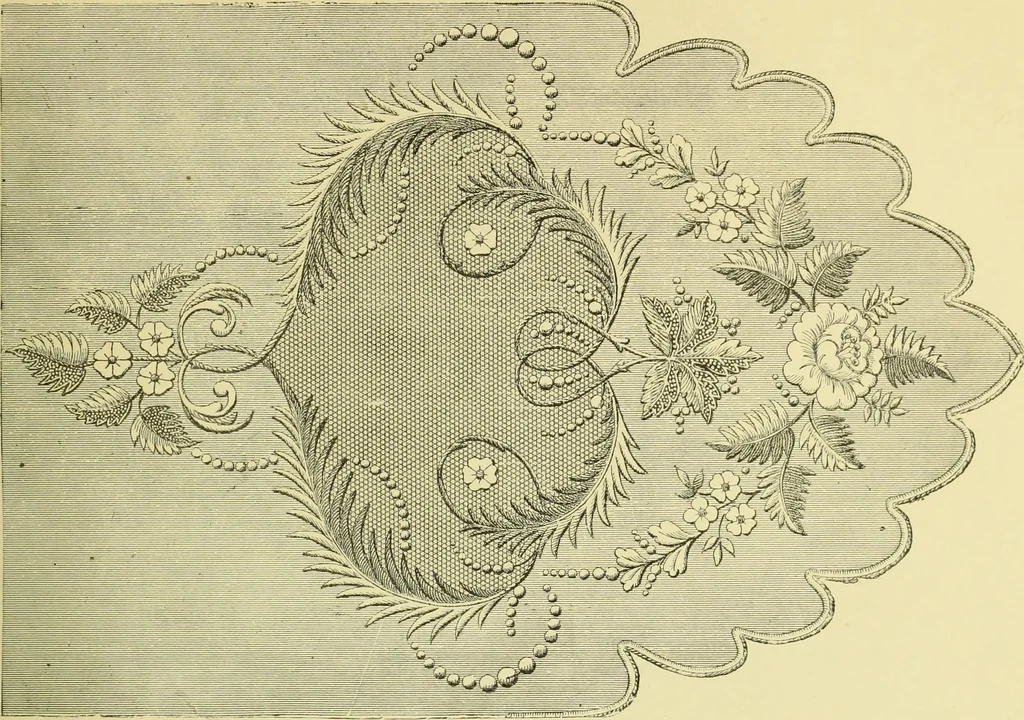 An illustration from The dictionary of needlework : an encyclopaedia of artistic, plain, and fancy needlework dealing fully with the details of all the stitches employed, the method of working, the materials used, the meaning of technical terms, and, where necessary, tracing the origin and history of the various works described, 1882, leaf 136