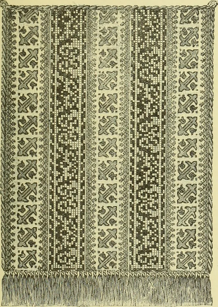 An illustration from The dictionary of needlework : an encyclopaedia of artistic, plain, and fancy needlework dealing fully with the details of all the stitches employed, the method of working, the materials used, the meaning of technical terms, and, where necessary, tracing the origin and history of the various works described, 1882, leaf 138