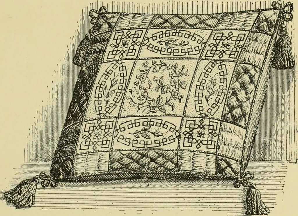 An illustration from The dictionary of needlework : an encyclopaedia of artistic, plain, and fancy needlework dealing fully with the details of all the stitches employed, the method of working, the materials used, the meaning of technical terms, and, where necessary, tracing the origin and history of the various works described, 1882, leaf 146