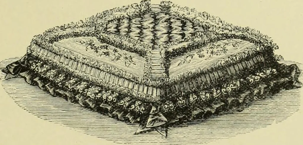 An illustration from The dictionary of needlework : an encyclopaedia of artistic, plain, and fancy needlework dealing fully with the details of all the stitches employed, the method of working, the materials used, the meaning of technical terms, and, where necessary, tracing the origin and history of the various works described, 1882, leaf 150
