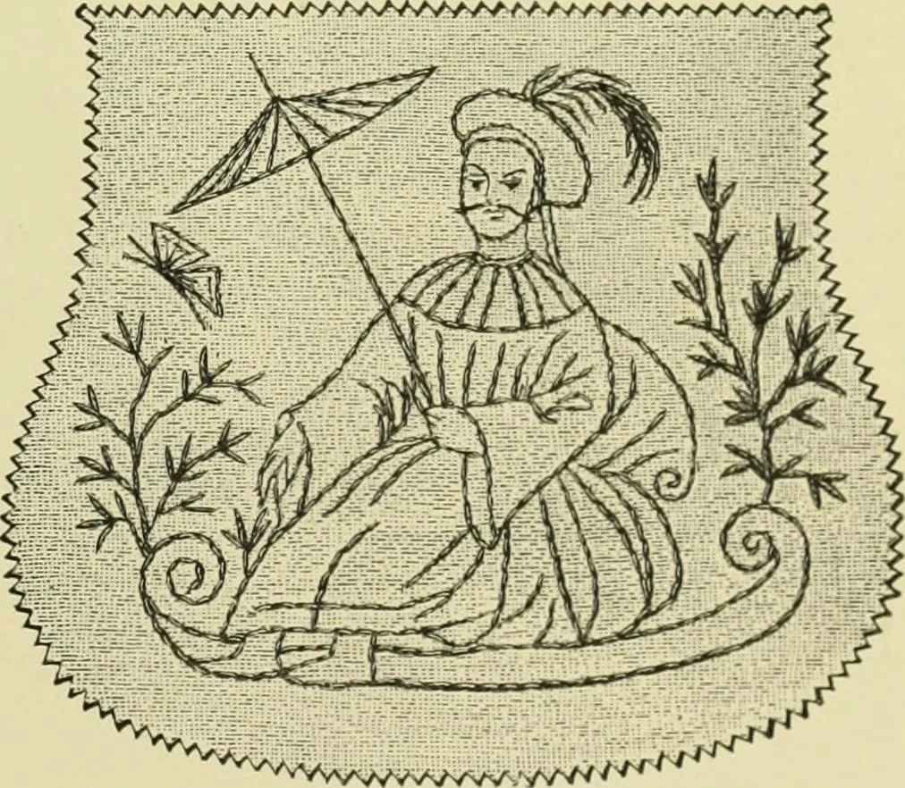An illustration from The dictionary of needlework : an encyclopaedia of artistic, plain, and fancy needlework dealing fully with the details of all the stitches employed, the method of working, the materials used, the meaning of technical terms, and, where necessary, tracing the origin and history of the various works described, 1882, leaf 152