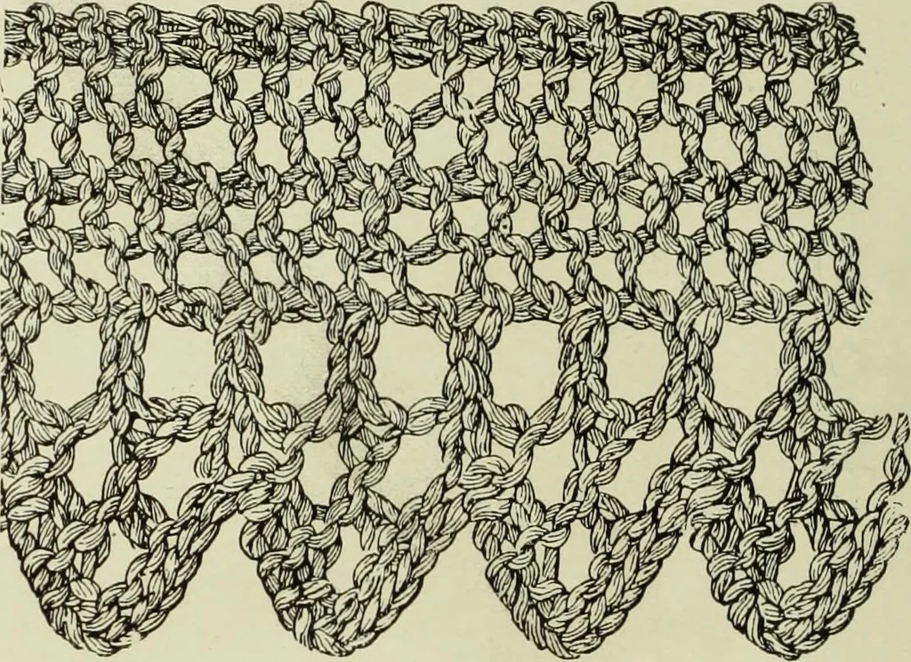 An illustration from The dictionary of needlework : an encyclopaedia of artistic, plain, and fancy needlework dealing fully with the details of all the stitches employed, the method of working, the materials used, the meaning of technical terms, and, where necessary, tracing the origin and history of the various works described, 1882, leaf 19