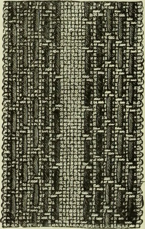 An illustration from The dictionary of needlework : an encyclopaedia of artistic, plain, and fancy needlework dealing fully with the details of all the stitches employed, the method of working, the materials used, the meaning of technical terms, and, where necessary, tracing the origin and history of the various works described, 1882, leaf 101