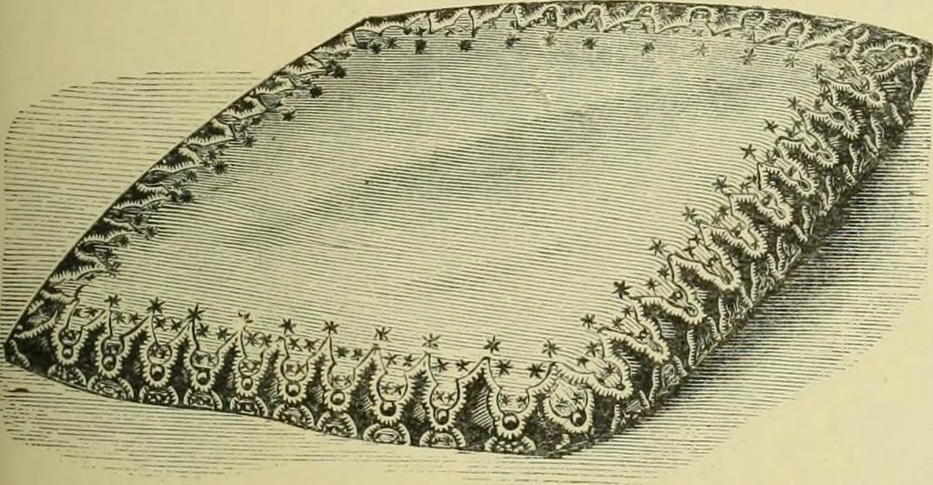 An illustration from The dictionary of needlework : an encyclopaedia of artistic, plain, and fancy needlework dealing fully with the details of all the stitches employed, the method of working, the materials used, the meaning of technical terms, and, where necessary, tracing the origin and history of the various works described, 1882, leaf 124