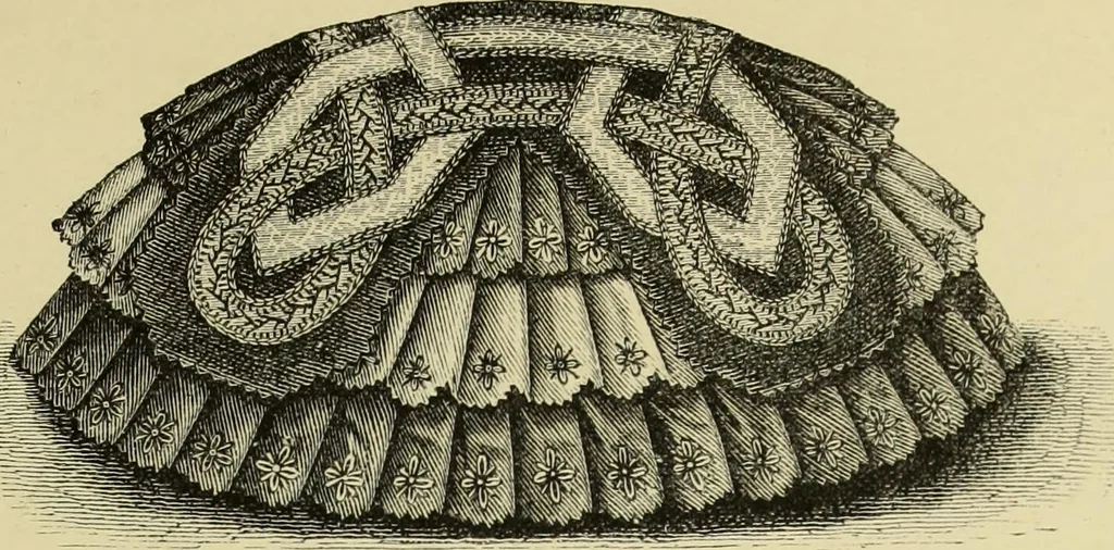 An illustration from The dictionary of needlework : an encyclopaedia of artistic, plain, and fancy needlework dealing fully with the details of all the stitches employed, the method of working, the materials used, the meaning of technical terms, and, where necessary, tracing the origin and history of the various works described, 1882, leaf 126