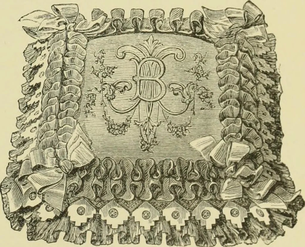 An illustration from The dictionary of needlework : an encyclopaedia of artistic, plain, and fancy needlework dealing fully with the details of all the stitches employed, the method of working, the materials used, the meaning of technical terms, and, where necessary, tracing the origin and history of the various works described, 1882, leaf 128