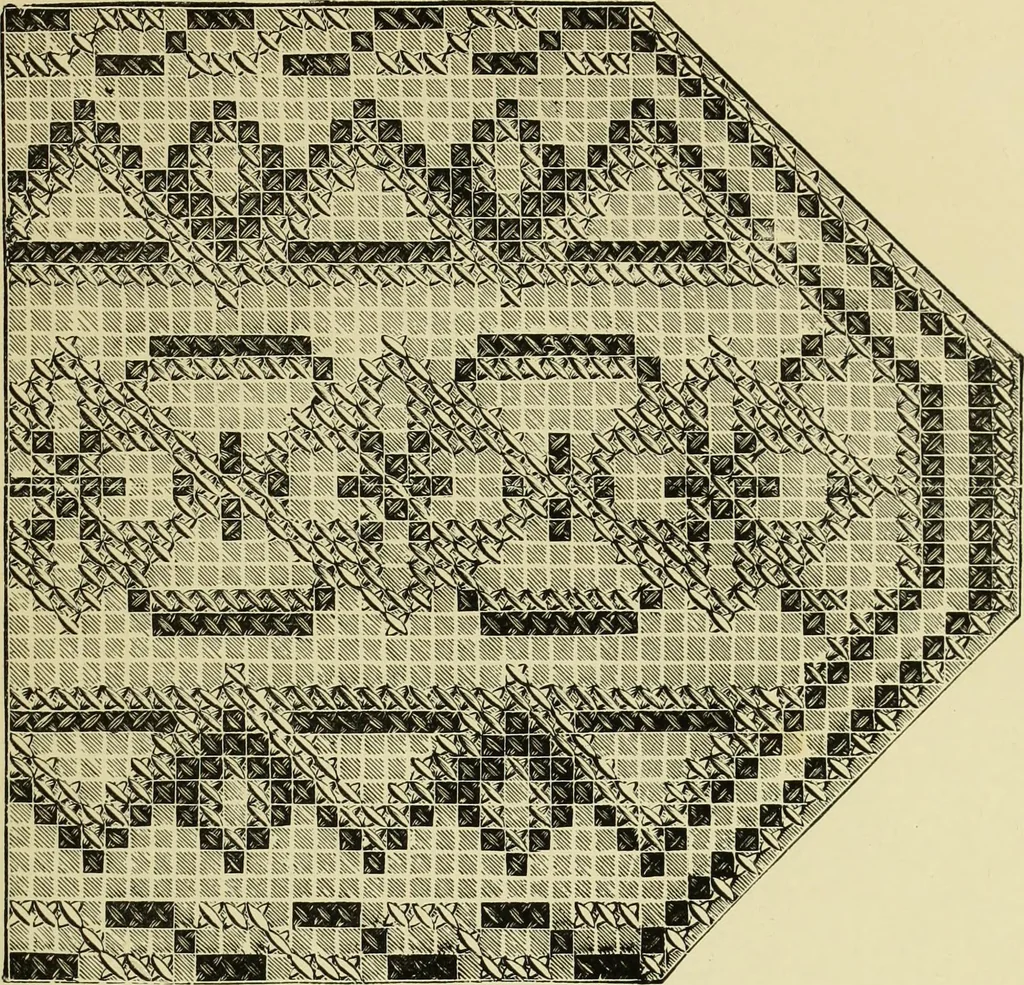 An illustration from The dictionary of needlework : an encyclopaedia of artistic, plain, and fancy needlework dealing fully with the details of all the stitches employed, the method of working, the materials used, the meaning of technical terms, and, where necessary, tracing the origin and history of the various works described, 1882, leaf 136