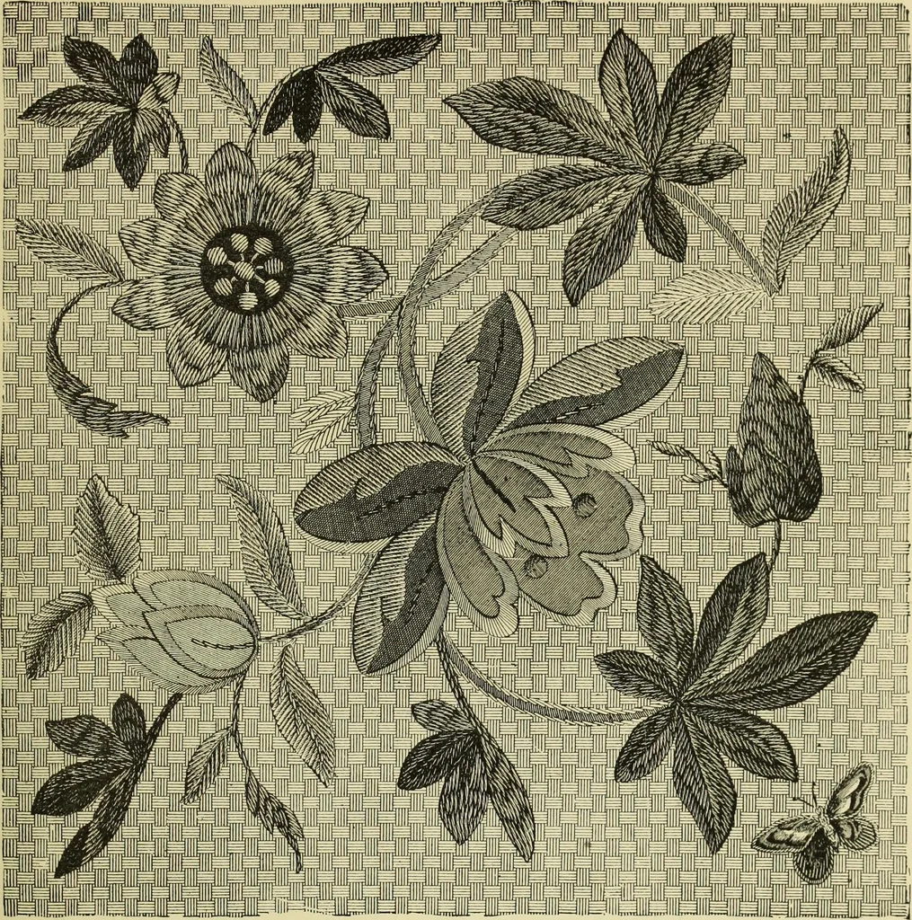 An illustration from The dictionary of needlework : an encyclopaedia of artistic, plain, and fancy needlework dealing fully with the details of all the stitches employed, the method of working, the materials used, the meaning of technical terms, and, where necessary, tracing the origin and history of the various works described, 1882, leaf 138