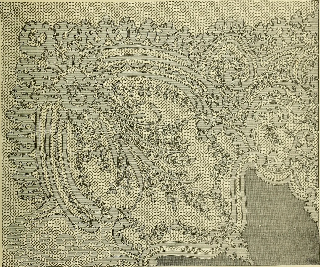 An illustration from The dictionary of needlework : an encyclopaedia of artistic, plain, and fancy needlework dealing fully with the details of all the stitches employed, the method of working, the materials used, the meaning of technical terms, and, where necessary, tracing the origin and history of the various works described, 1882, leaf 148
