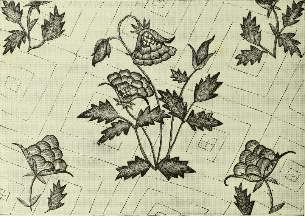 An illustration from The dictionary of needlework : an encyclopaedia of artistic, plain, and fancy needlework dealing fully with the details of all the stitches employed, the method of working, the materials used, the meaning of technical terms, and, where necessary, tracing the origin and history of the various works described, 1882, leaf 15