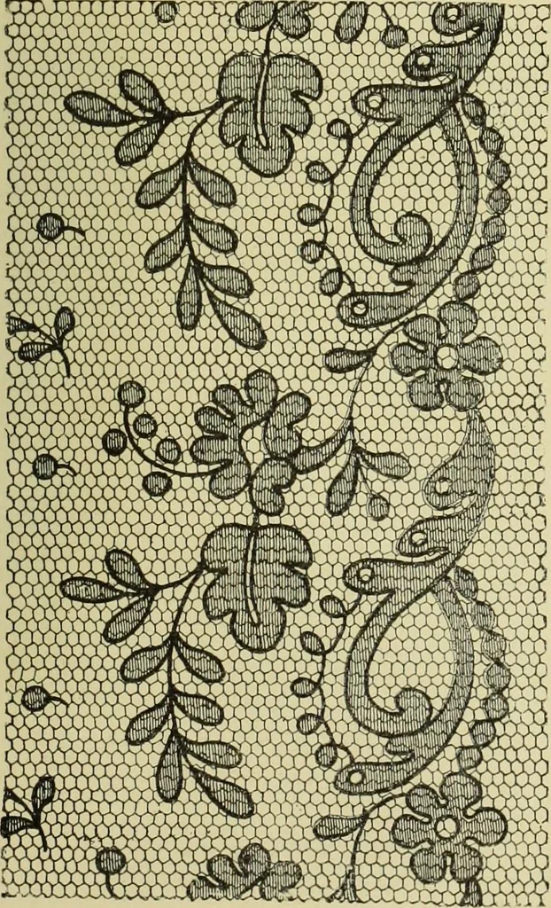 An illustration from The dictionary of needlework : an encyclopaedia of artistic, plain, and fancy needlework dealing fully with the details of all the stitches employed, the method of working, the materials used, the meaning of technical terms, and, where necessary, tracing the origin and history of the various works described, 1882, leaf 156