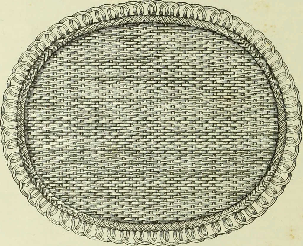 An illustration from The dictionary of needlework : an encyclopaedia of artistic, plain, and fancy needlework dealing fully with the details of all the stitches employed, the method of working, the materials used, the meaning of technical terms, and, where necessary, tracing the origin and history of the various works described, 1882, leaf 21