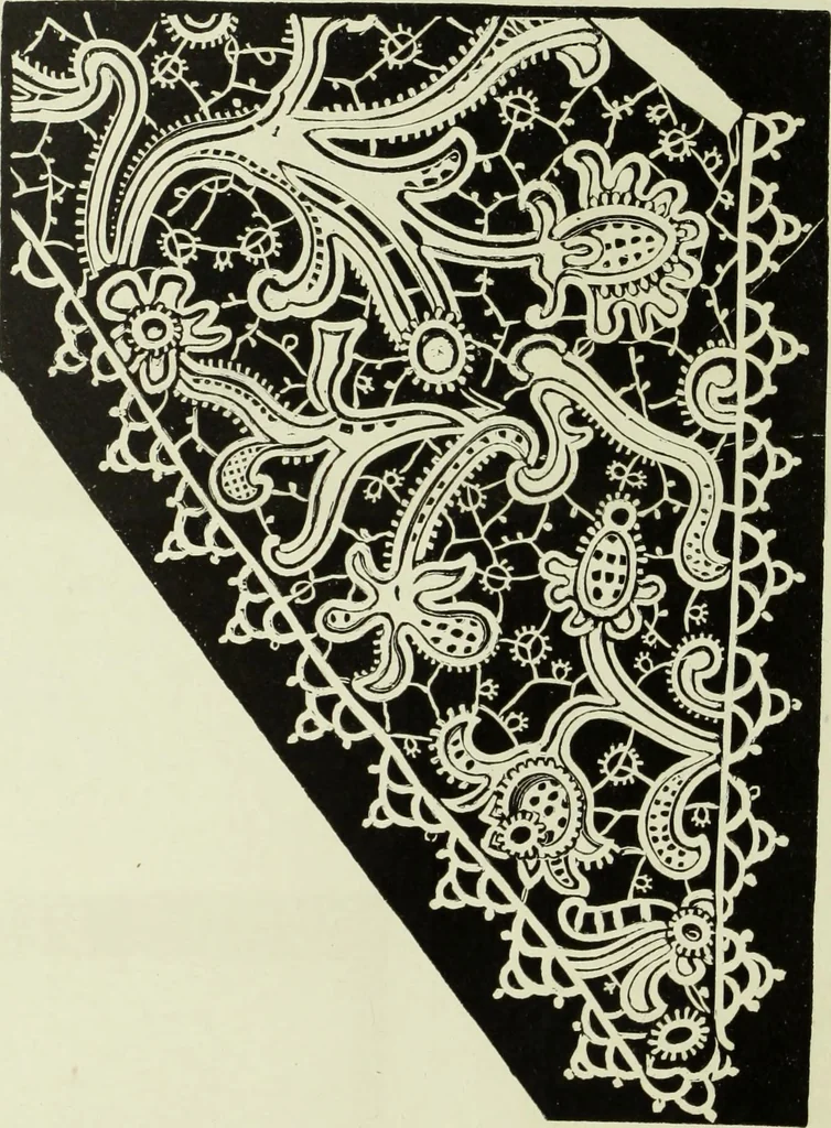 An illustration from The dictionary of needlework : an encyclopaedia of artistic, plain, and fancy needlework dealing fully with the details of all the stitches employed, the method of working, the materials used, the meaning of technical terms, and, where necessary, tracing the origin and history of the various works described, 1882, leaf 31